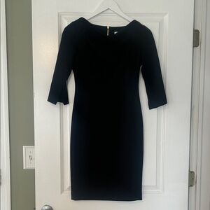 Calvin Klein Black Long-Sleeve Sheath Dress